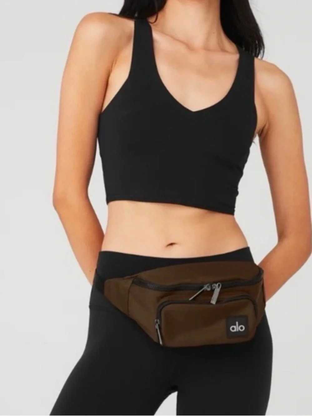 ALO Yoga Brown Nylon Sling Belt Bag